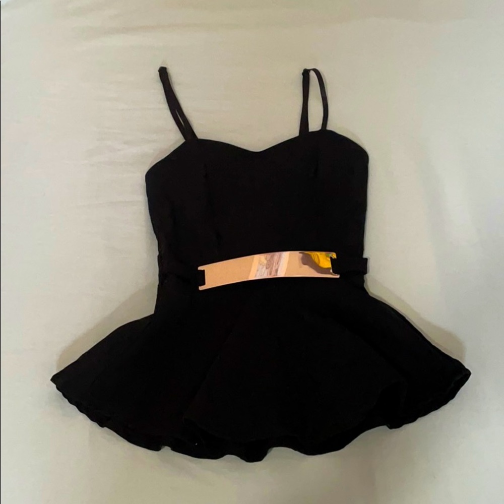 Charlotte Ruse peplum gold and black top